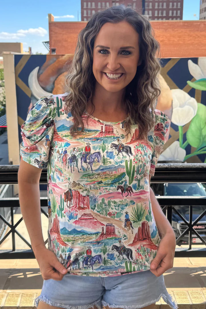 Sterling Kreek Painted West Bound Top