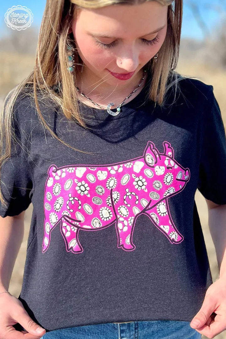 PLUS Concho Pig Tee | gussieduponline