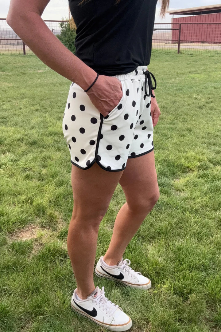 Polka Dot Posie Cream Shorts