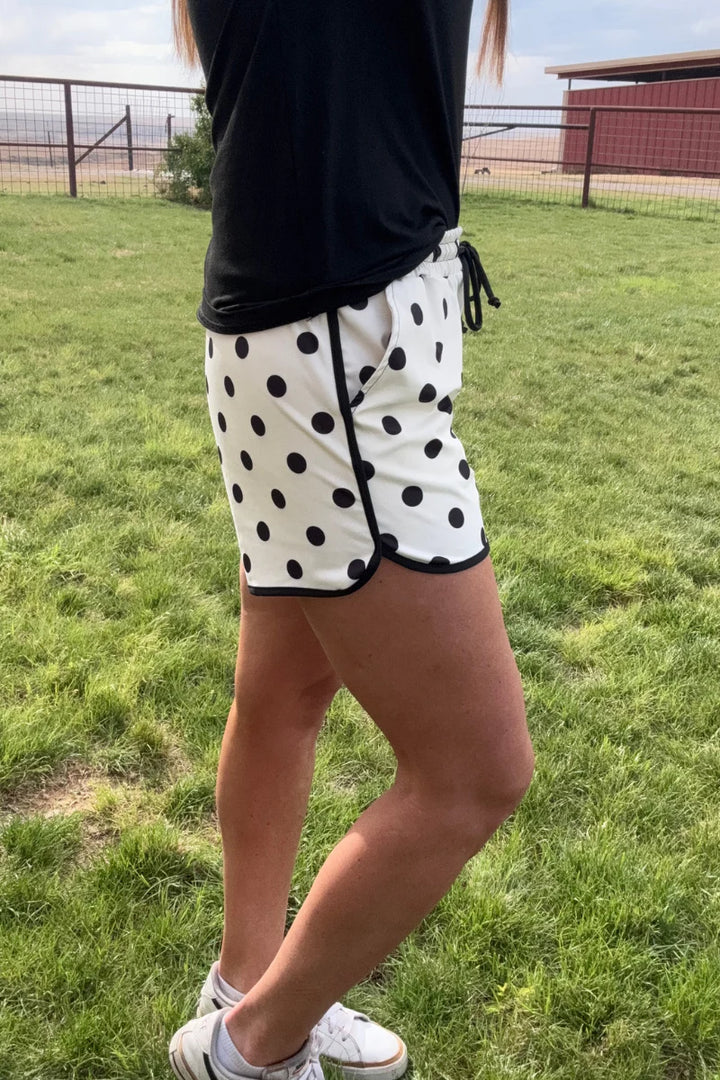 Polka Dot Posie Cream Shorts