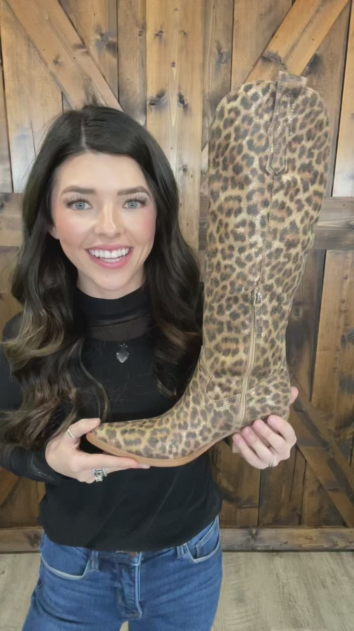 Samara Leopard Western Boots