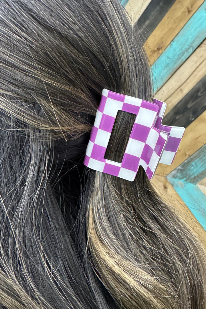 MINI Sterling Kreek Checked Funky Purple Clip
