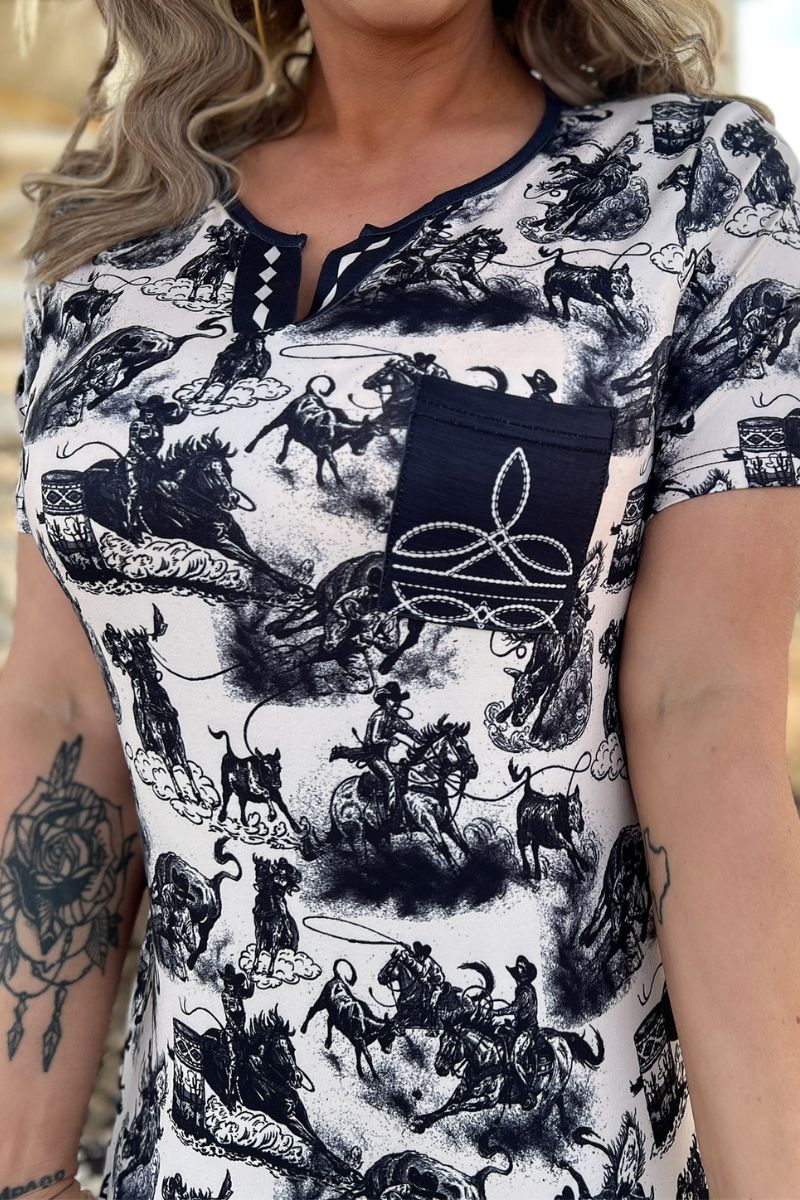 Sterling Kreek Rodeo Road Bootstitch Top