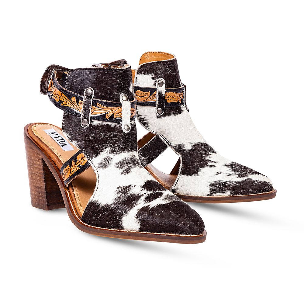 Beth Jane  Black & White Strappy Heels | gussieduponline