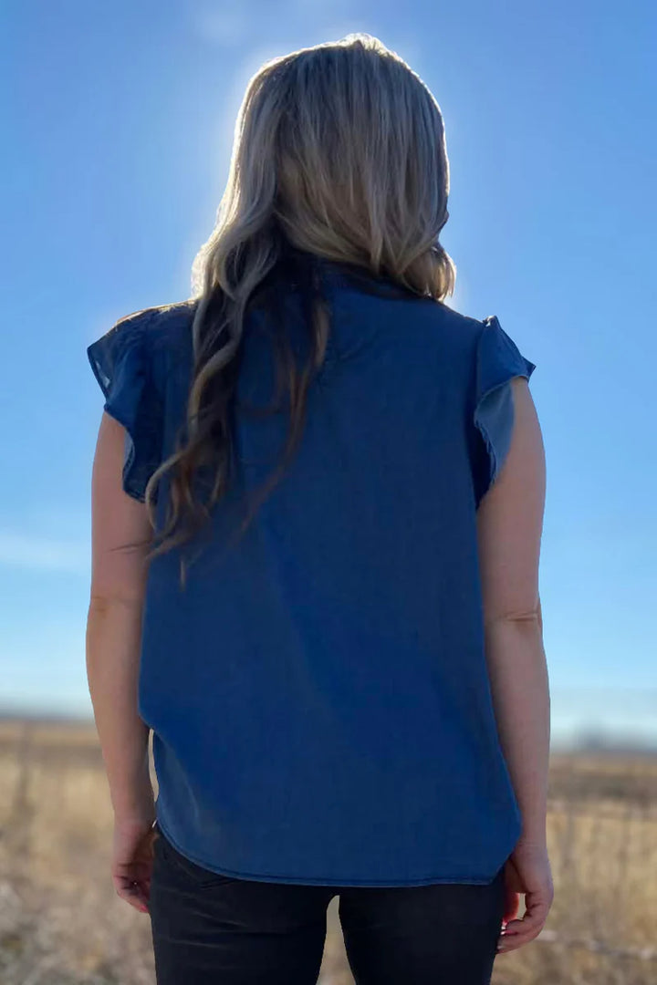 Sterling Kreek Dark Denim Babydoll Top