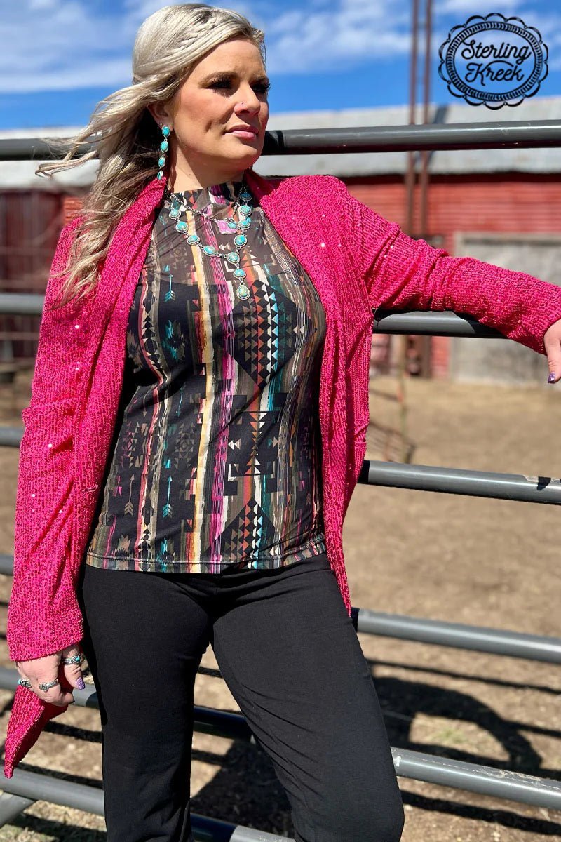 PLUS Aztec Warrior Mesh Top | gussieduponline