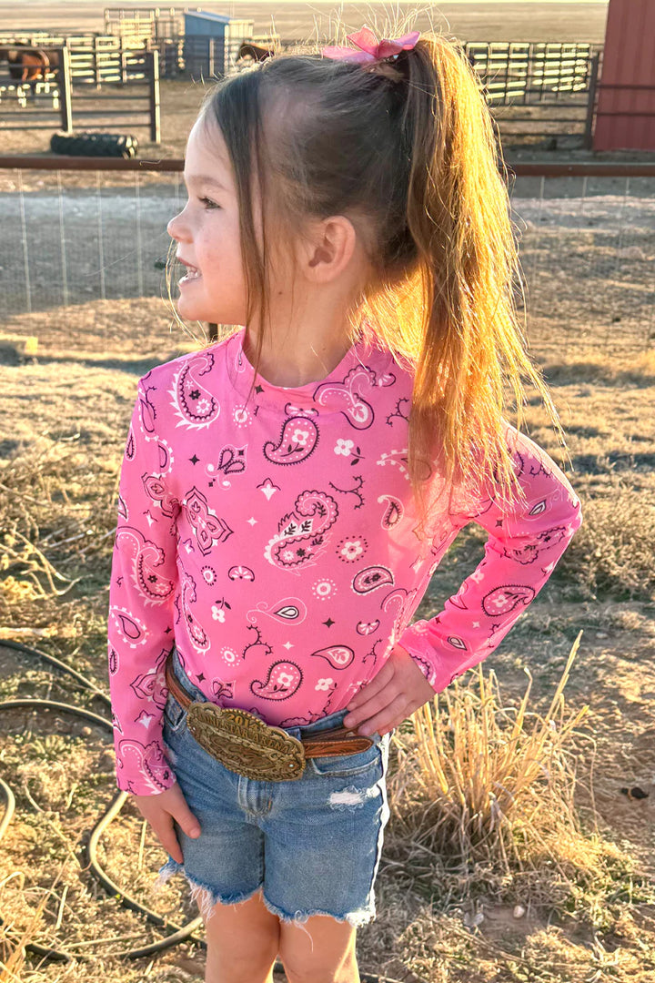 KIDS Sterling Kreek Bandana Babe Pink Mesh Top