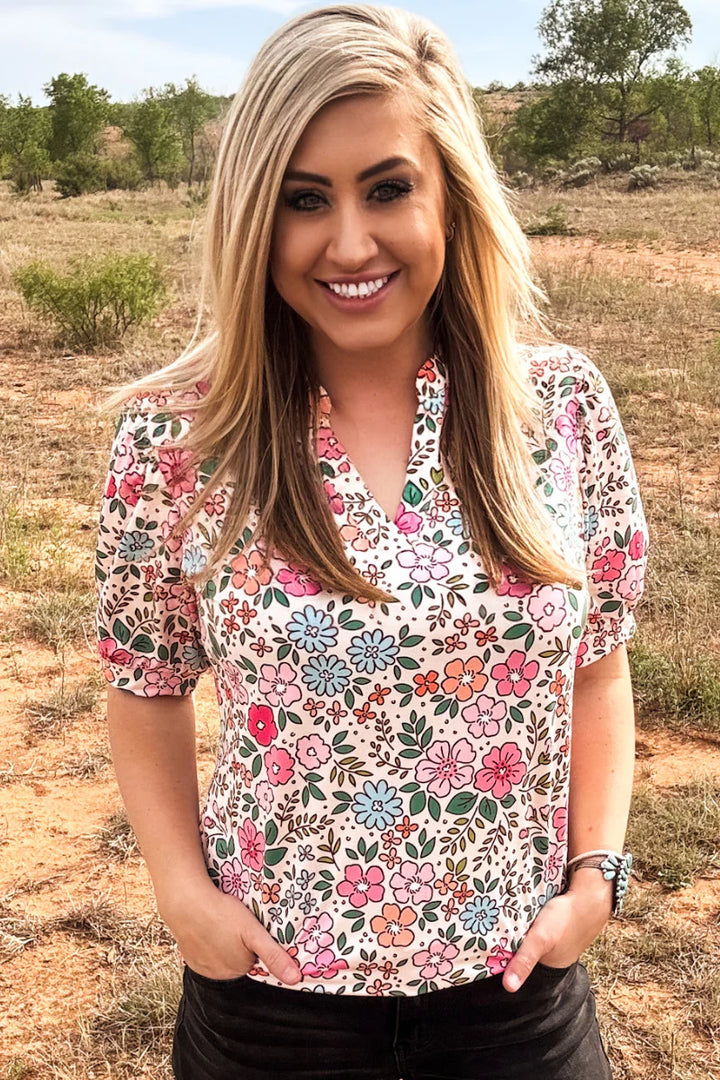Sterling Kreek Sunday Morning Bloom Top