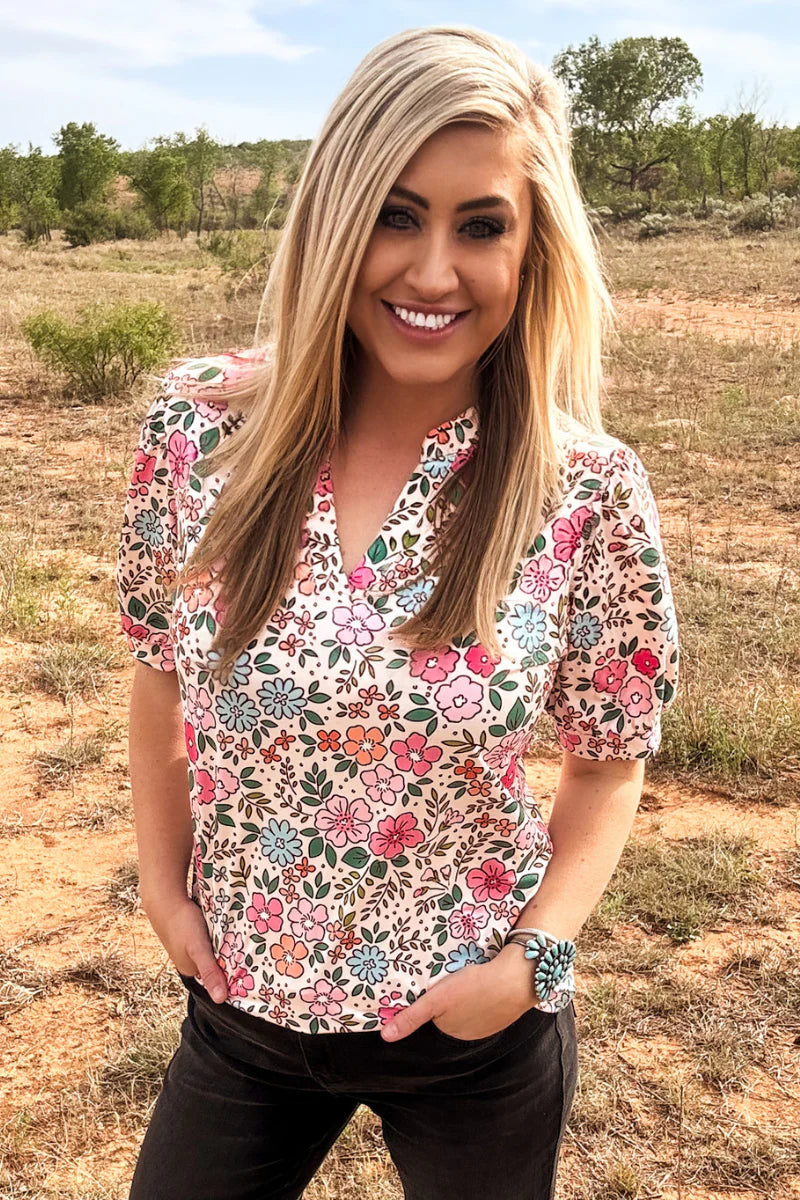 Sterling Kreek Sunday Morning Bloom Top