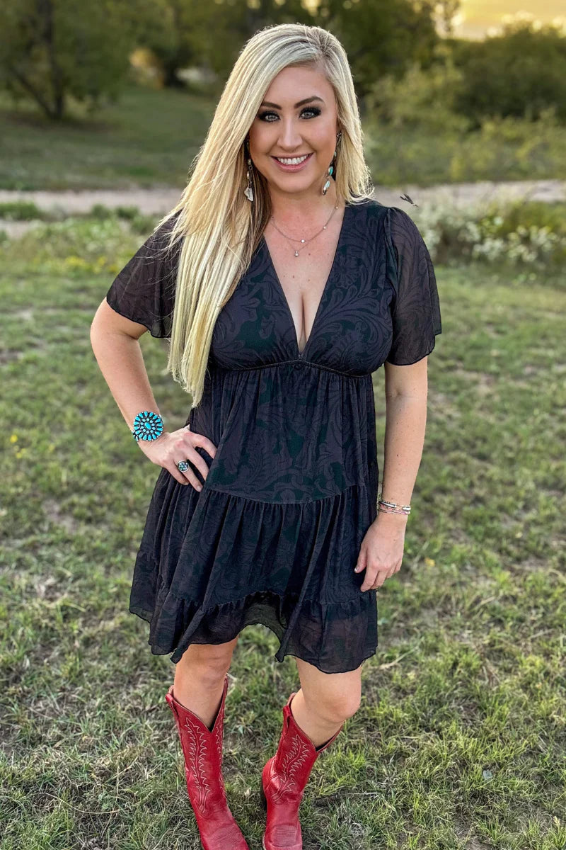 Sterling Kreek Tooled In Black Dress