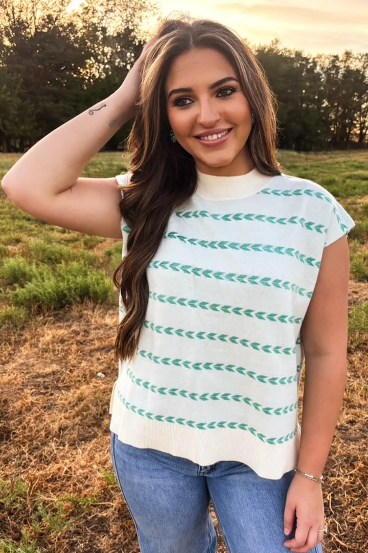 Turquoise Trails Sweater Top