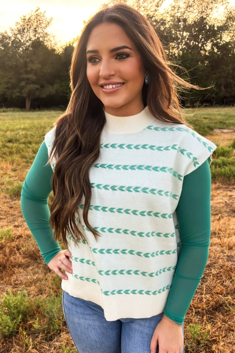 Turquoise Trails Sweater Top