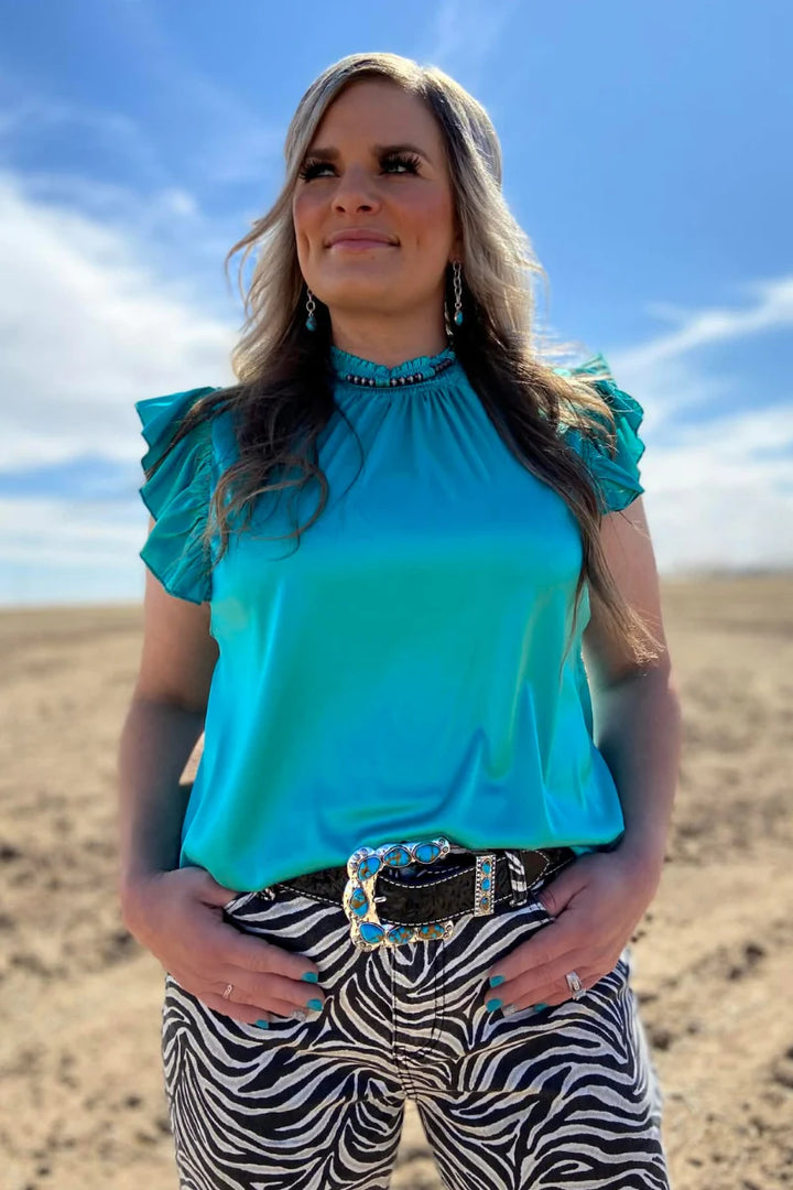 Sterling Kreek Turquoise Babydoll Top
