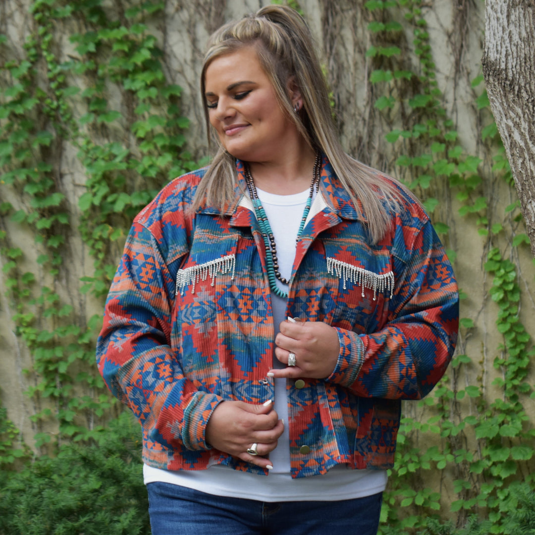 PLUS Savvy Multi Rhinestone Jacket | gussieduponline