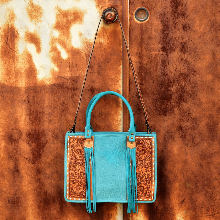 Turquoise Suede Serenade American Bag | gussieduponline