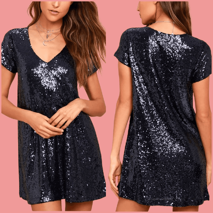 Light Up Sequins Shift Dress 2 Colors | gussieduponline