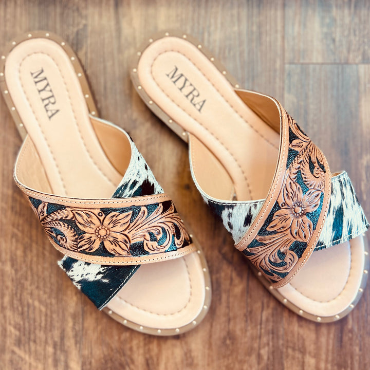 Chappy Western Hand Tooled Sandals | gussieduponline