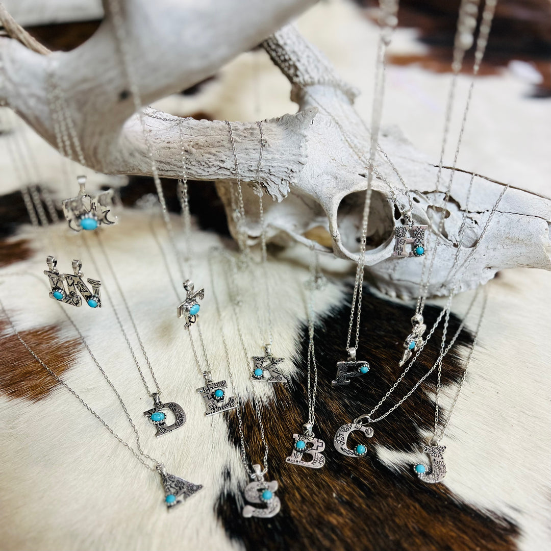 Western Letters Necklaces | gussieduponline