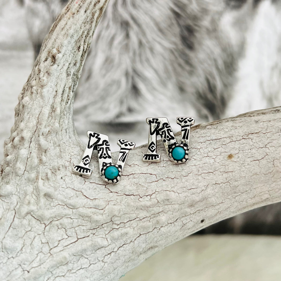 Western Letters Earrings | gussieduponline