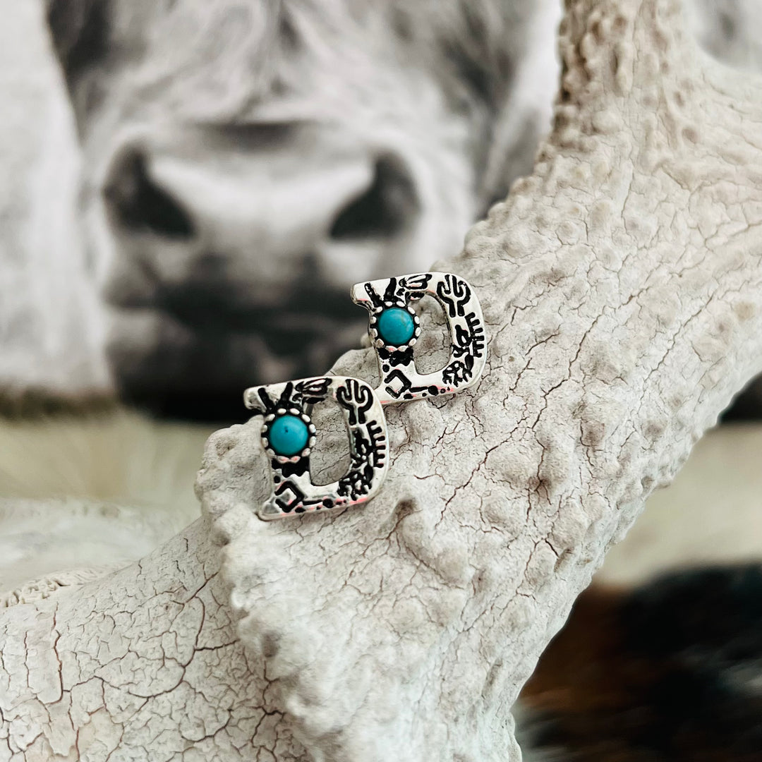 Western Letters Earrings | gussieduponline