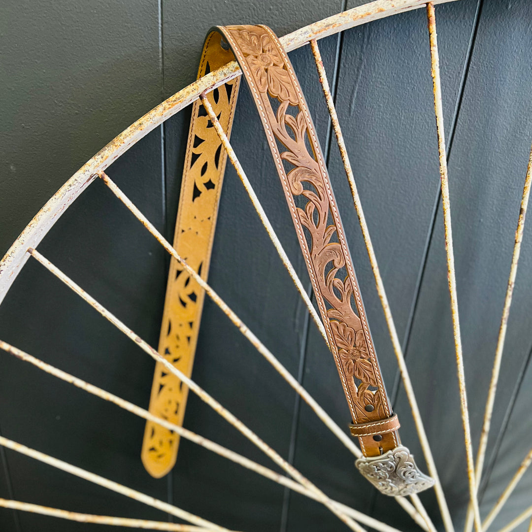 Angel Ranch Filigree Tooled Belt | gussieduponline