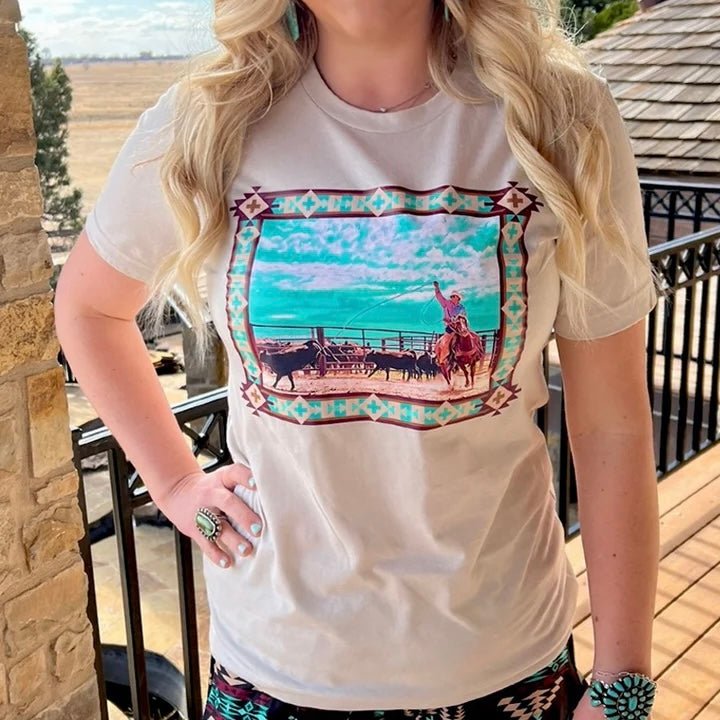 Plus Cowboy Cool Tan Tee | gussieduponline