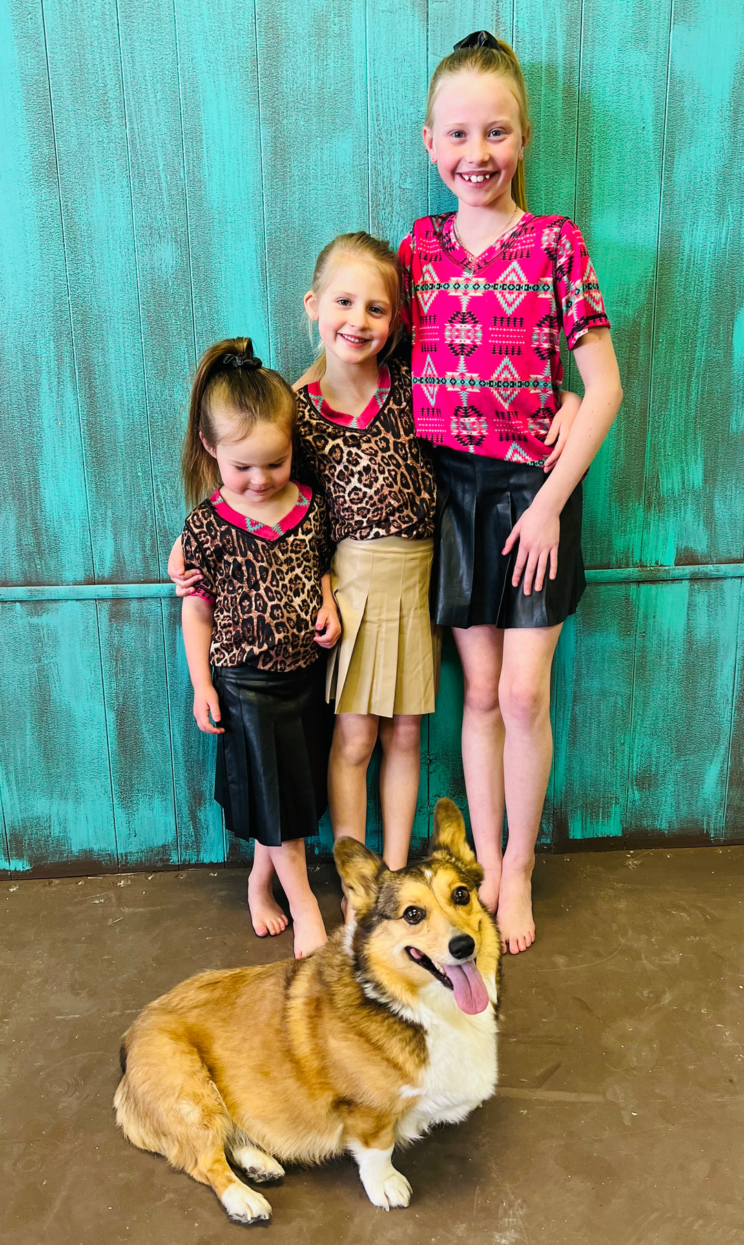 KIDS Little Sassy Beige Faux Leather Skirt | gussieduponline