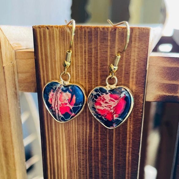 Heart Of The West Red/Pink Earrings | gussieduponline