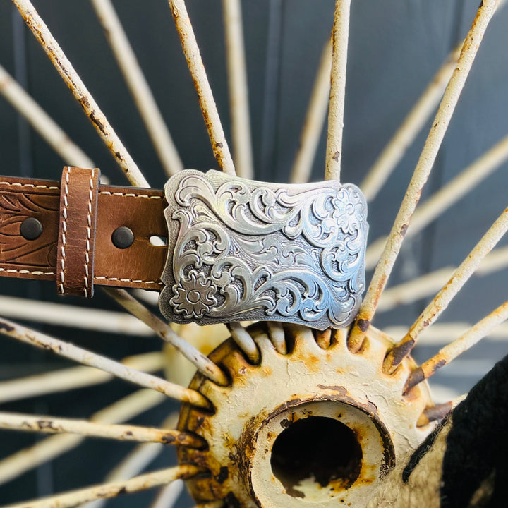Angel Ranch Filigree Tooled Belt | gussieduponline