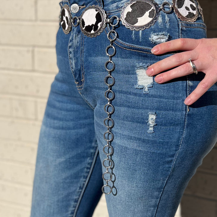 Chain Link Black And White Belt | gussieduponline