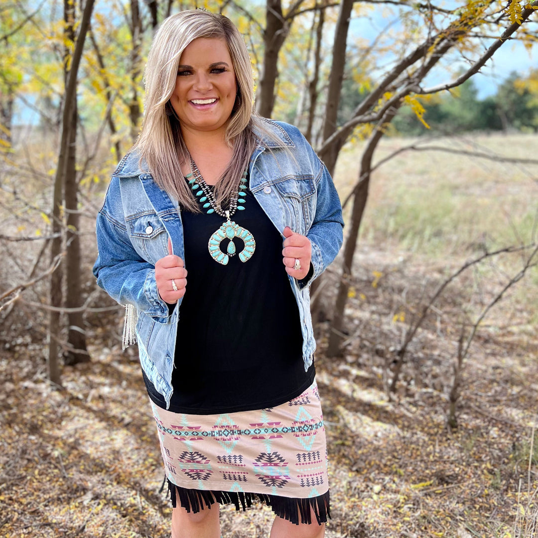 Plus Rhinestone Rodeo Denim Jacket* | gussieduponline