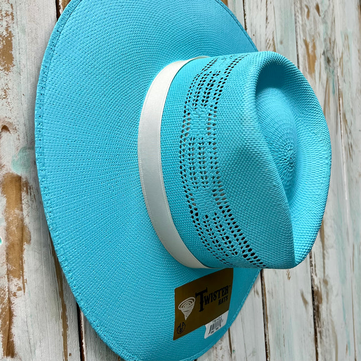 Rolling Around In The Turquoise Straw Hat | gussieduponline