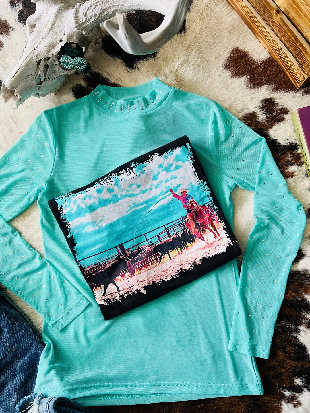 Plus Turquoise Trouble Top | gussieduponline