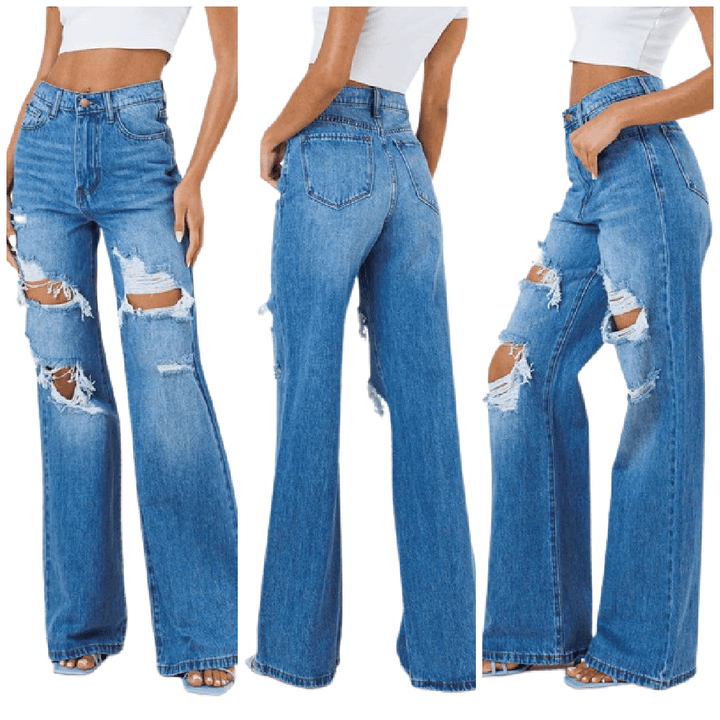 Too Fit To Quit Wide Leg Jeans | gussieduponline